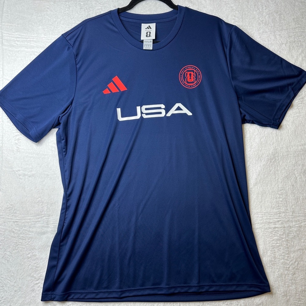 Adidas FIFA World Cup 26 USA Shirt Mens XL Navy Blue Graphic Tee